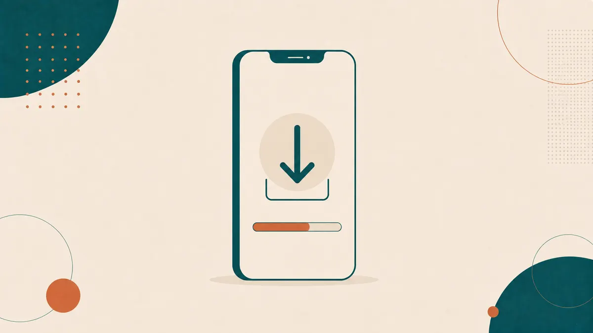 Telefon və ekranına daxil olan yükləmə oxu, altında proses zolağı